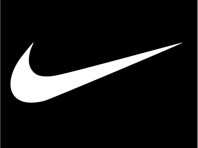 black and white nike logo