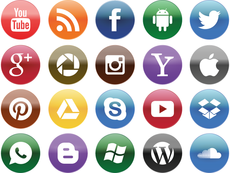 all the different social media and app logos